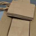 PINWATT 120Pcs Mini Gift Bags Bulk Kraft Paper Bag - 4.7"x2.4"x6.5" Small Brown Gift Bags for Party Favors, Shopping, Wedding, Retails, Birthday, Baby Showers