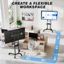 Rolling TV Stand with Shelf for 32-85 inch TVs up to 150lbs, Portable Mobile TV Cart with Silent Wheel, Height Adjustable Universal Corner TV Stand for Bedroom, Living Room, Office