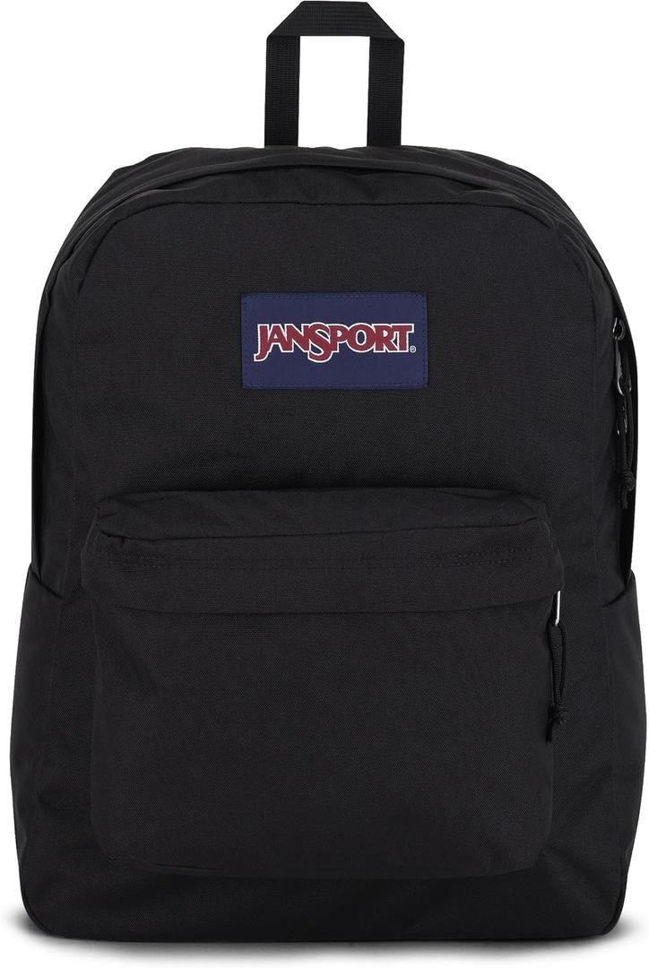 JanSport SuperBreak One Backpacks - Durable, Lightweight Bookbag with 1 Main Compartment, Front Utility Pocket with Built-in Organizer - Premium Backpack, Black, One Size
