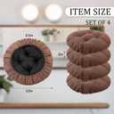 Bar Stool Covers Set of 4, Stool Covers Round with Elastic Band Pad, Soft Stool Seat Covers, Nonslip and Washable, 12 Inch, Brown