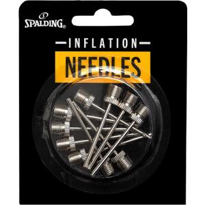 Spalding Inflation Needles |Sports Ball Air Pump Needles (10 Pack - Silver)