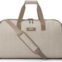 Halfday Convertible 2-in-1 Garment Duffel Weekender Bag 45L | Wrinkle-Free Travel, Hanging Suit Compartment, Shoe Pockets, Trolley Sleeve. Durable & Water-Resistant Carry-On, Stone