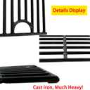 DG265 Replacement Cast Iron Grill Grates & Porcelain Steel Heat Plate Flame Tamer for Home Depot Nexgrill 4 Burner 720-0830H, 5 Burner 720-0888N, 720-0888 Gas Grill Models, 17" x 13 1/4"
