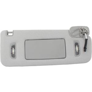Gray Right Passenger Side Sun Visor with Lights for Chevrolet Silverado 1500 2500 3500 Suburban Tahoe GMC Sierra Yukon Cadillac Escalade 2015 2016 2017 2018 2019