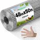 Amagabeli Hardware Cloth 1/2 inch 48inx50ft True19 Gauge Chicken Wire Double Galvanized Welded Wire Fencing Mesh Roll Garden Plant Support Poultry Netting Rabbit Cage Snake Gopher Fence