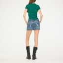 Forever 21 Women's Short Sleeve Fitted Stretch Tee with Button Placket (Medium, Green)