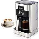 12-Cup Drip Coffee Maker With Lcd Touch Display, Programmable Coffee Pot Machine, Borosilicate Glass Carafe, Anti-Drip System, Stainless Steel & Black Electric Coffee Maker