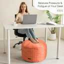 HIGOGOGO Pouf Ottoman Stuffed Round Modern Foam Filled Foot Rest Poufs for Living Room Chair Decorative 20 X 15 Inches Boho Relax Stool for Wedding Christmas Party, Coral Orange