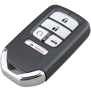 Remote Smart Key Fob Shell Case Fit for 2016 2017 2018 Honda Civic CR-V Pilot Keyless Entry Replacement Car Key Cover (Silver, 5 Buttons)
