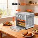 OLIXIS Air Fryer Toaster Oven Combo, 16.9QT Oven Countertop 5 Functions in 1, 4 Accessories Included, Stainless, Up to 450F