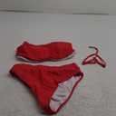 YACUN Women's High Waisted Bikini Swimsuit Two Piece Strapless Bandeau Cheeky Bathing Suits (Red) Small