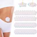 40pcs Castor Oil Wraps for Belly Button, 2 Style Highly Absorbent Non-Reusable Anti-Leak Non-Woven Fabrics Castor Oil Stick-On Patches Only Patches(Star and Flower Shape)
