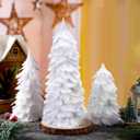 3 Piece Christmas Feather Tree with Tips White Feather 6'' 8'' 12'' Xmas Decor White Natural Xmas Tree Tabletop Decorations Centerpieces for Winter Wedding Christmas Party