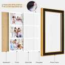Suede 8x16 Picture Frame Display 3 Opening 5x7 Picture Frames Collage Wall Decor with Mat, Multi Photo Frame for Plexiglass, Wall Decor, Pack of 1, Black