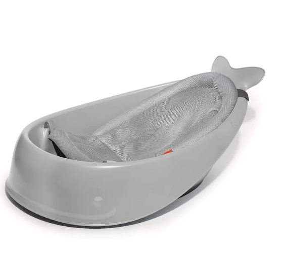 Skip Hop Infant Bath Tub 3-Stage Grow With Baby Smart Sling MOBY Bathtub Grey Age 0+