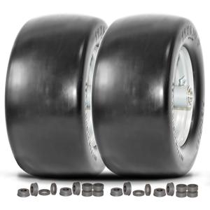 11x6.00-5 Lawn Mower Tires Flat Free, Zero Turn Mower Front Tires, 11x6-5 Solid Smooth Tires and Wheel with 3/4"or 5/8"& 1/2" Precision Bushings, 3.4"-5.6" Centered Hub (2 Pack) (11x6.00-5-2pack)