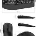 Wireless Keyboard and Mouse Combo,2.4G Full Size Wave Keys Ergonomic Keyboard with Wrist Rest for Natural Typing, 3 DPI Adjustable Ergonomic Silent Mouse for Computer/Laptop/Windows/Mac (Black)