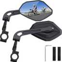 Adjustable Handlebar Bike Mirror- Anti-Slip Pads & Installation Wrench, 360° Rotatable HD Shatterproof Glass Electric Bike Mirrors, Fit for Mountain/E-Bikes/Road Bikes (1 Pair)