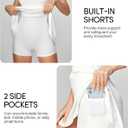 IUGA Tennis Dress with Built in Shorts & Bra Cut Out Twist Athletic Dress for Women Active Golf Workout Dresses with Pockets (White, M)