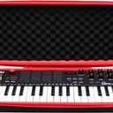 LTGEM Hard Case for Akai Professional MPK Mini Plus - USB MIDI Keyboard Controller - Travel Protective Carrying Storage Bag (Black+Red)