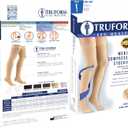 Truform 20-30 mmHg Compression Stockings for Men and Women Knee High Length Closed Toe, Black, Large