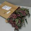 Zeyune 3 Pcs Artificial Dusty Plum Berry Stem Spring Faux Flowers Picks Branches Fake Realistic Sedum Stem Spray for Wedding Holiday Seasonal Farmhouse Mantel Harvest DIY Home Decorations(35 Inch)