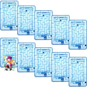 Civaner 10 Pieces Puzzle Box Money Maze Gift Holder Plastic Puzzle Card Holder Intellectual Pinball Machine Game Fun Birthday Christmas Party Favors for Adults(Blue)