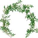 Ling's Moment 5.8ft Rosa Banksiae Artificial Garland, Real Touch Silk Laurel Leaf Vine for Wedding Arch, Table Centerpiece & Event Decor, Faux Greenery Filler for Elegant Arrangements
