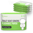 Toilet Seat Cover Paper Flushable (50 Pack) - XL for Adults and Kids Potty Training, 100% Biodegradable Travel Supplies Essentials for Public Restrooms, Airplane, Camping, Festivals