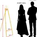 Wedding Easel Stand for Signs, 60" Metal Easel for Christmas Party Welcome Signs, Large Adjustable Display Stand for Wedding Baby Shower Birthday, with Chain Support, Easy Required (Gold)