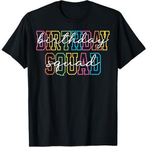 Birthday Squad Party Matching Family Group Birthday T-Shirt, Large
