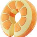 Inflatable Recovery Dog Collar, Protective Donut Cone, Adjustable Soft Collar for Dog and Cat After Surgery Prevent from Biting & Scratching EU002 - Orange M