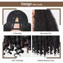 Afro Wig V Part Kinky Curly Wigs for Black Women, 180% Density Wear and Go Glueless Wig with Unique Bouncy Curls in the End, Synthetic No Leave out Clip in (#1B Black wig, 24 Inch)