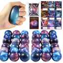 36 Pack Valentine's Day Gift Cards with Galaxy Stress Balls Galaxy Pattern Cards Space Theme Galaxy Stress Balls Set for Valentine's Day Classroom Exchange Gift (Galaxy)