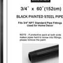 GeilSpace 6 Pack 3/4" × 60" Pre-Cut Black Metal Pipe, Industrial Steel Fits Standard Three Quarters Inch Threaded Pipes and Fittings - Vintage DIY Industrial Shelving (3/4" × 60", Black)