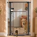 51" Extra Tall Cat Gate with Cat Door, Adjustable Pet Gate for Doorways