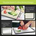 2 Size Titanium Cutting Boards for Kitchen, PTYTIFY Metal Cutting Board Non Toxic, Double Sided Chopping Board with Pure Titanium and Wheat Straw PP for Meat, Vegetables and Fruits Dishwasher Safe