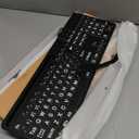 EDJO Large Print Computer Keyboard, Wired USB Full Size Quiet Keyboard with 4X Oversized Print Letters for Visually Impaired Low Vision Individuals Easy to See and Type for PC, Laptop,Windows