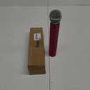 Sanwuta Fake Microphone Prop Sparkly Bling Rhinestones Plastic Play Microphone Pretend Glitter Bedazzled Mic for Cosplay Party Costume(Pink)