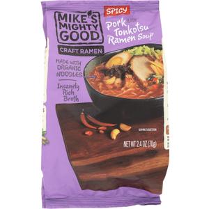 Mikes Mighty Good, Ramen Tonkotsu Pork Spicy Pillow Pack, 2.4 Ounce (Best By: 07/03/2026)