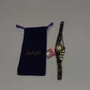 JewelryWe Women Quartz Bracelet Watch Fashion Weave Wrap Around Leather Wrist Watch Classic Bracelet Watch for Summer Beach for Valentine's Day, Leaf-Brown