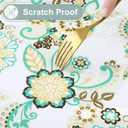 misaya Rectangle Waterproof Vinyl Table Cloth, Wipeable Tablecloth with Flannel Backing, Plastic Table Cover for Dinner, Picnic, Indoor and Outdoor (Paisley Flower, 54" x 78")