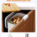 Wall Mounted Kitchen Compost Bin with Lid, Hanging Trash Can for Cabinet Door, White Plastic Food Scrap Bin for Kitchen Counter and Under Sink, 3.3 Gal