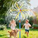 VATOS 59" Windmill Water Sprinkler Outdoor Yard Toy for Kids, New Upgrades Double-Sided with 6 Blades, 54 Spray Nozzles, 360 Spining Splash Summer Fun Play for Boys, Girls, Pets and Lawn Watering