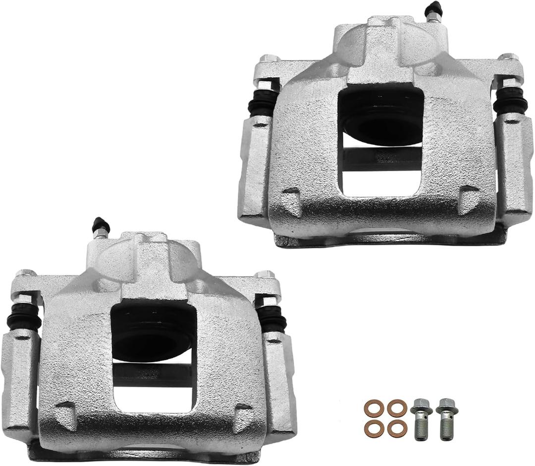 Anpulsero Front Brake Caliper Assembly Compatible with Select Dodge, Chrysler, Jeep, Ram and Volkswagen Models - Town & Country, Grand Caravan, Wrangler, Liberty, Routan, C/V, Nitro 2PCS with Bracket (Front Driver and Passenger Side 18-B5045&18-B5044)