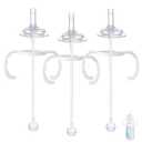 Straw Transition Sippy Cup Conversion Kit for Dr Brown Narrow Mouth Baby Bottles, Soft Straw top and Weighted Sippy Cup Kit with Handles, Set of 3