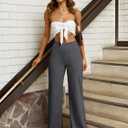 Wide Leg Pants for Women Loose Yoga Pants with Pockets Petite/Regular/Tall Stretch Casual Lounge Pants (Black, XS)