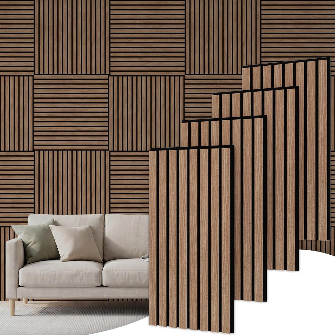 TONOR Wood Wall Panels for Interior Wall Decor-4 Pack 23.6" x 11.8"