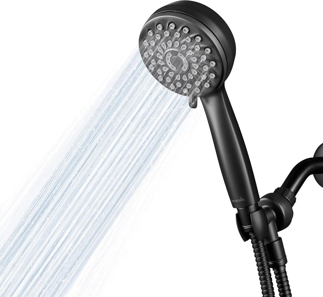 Waterpik High Pressure Hand Held Shower Head With Hose, PowerPulse Massage 7-Mode, Matte Black XPB-765ME