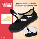 LeIsfIt Mens Slippers Wide House Shoes Adjustable Diabetic Shoes Arthritis Swollen House Slippers Indoor Outdoor Slippers, Black
